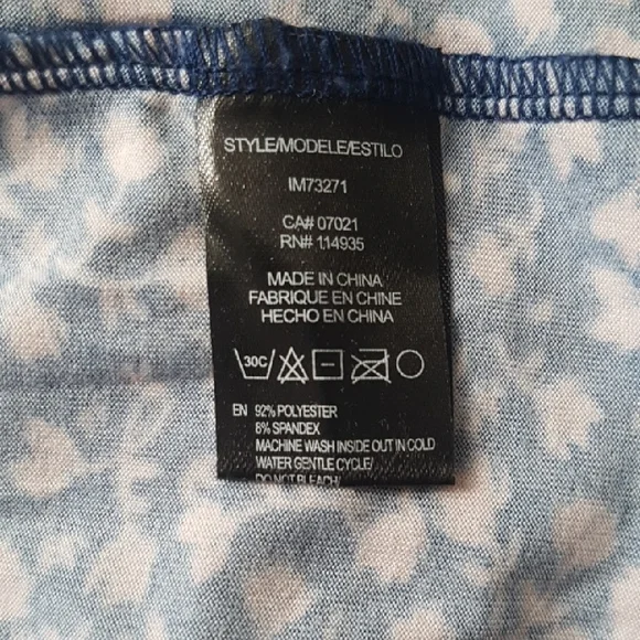 Rebel Sugar Women's Dark Blue and White Flower Faux Wrap Dress Size XL - Picture 9 of 13